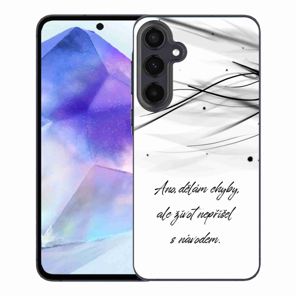 Gelový kryt mmCase na Samsung Galaxy A55 5G - citát bílé pozadí