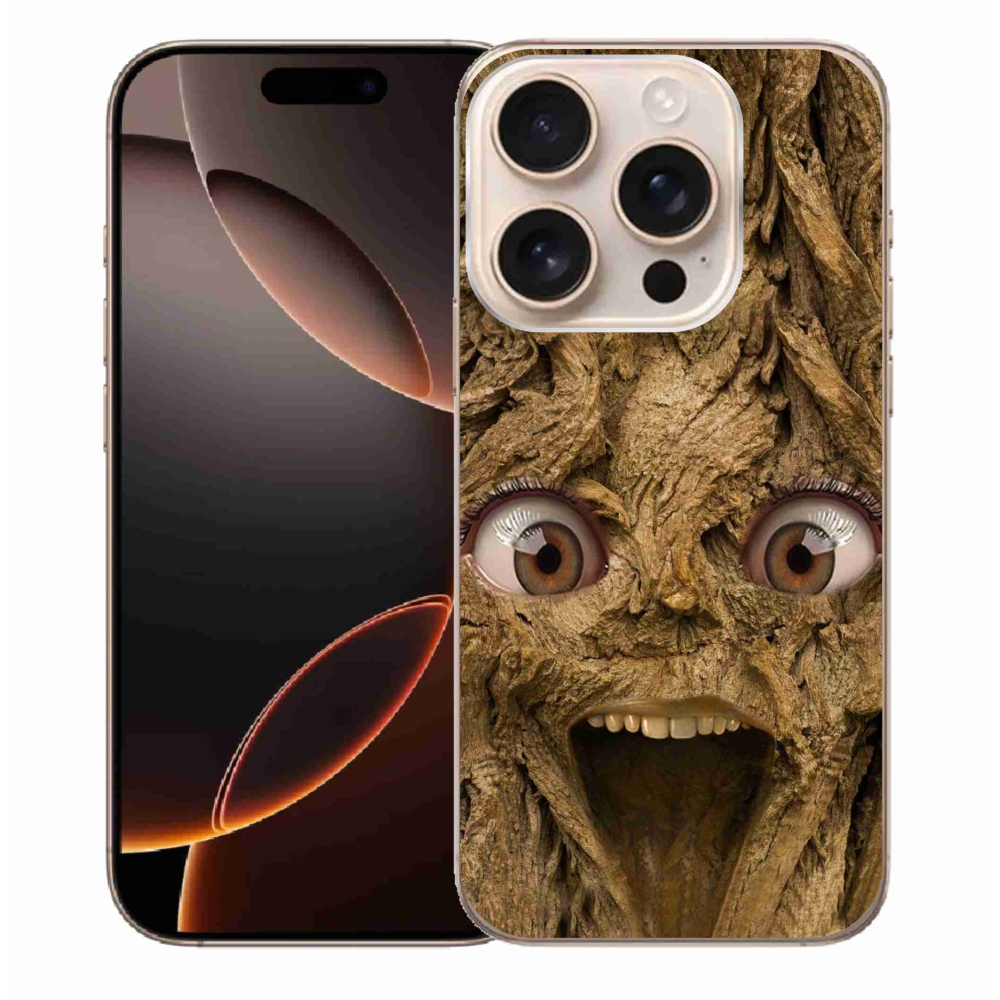 Gelový kryt mmCase na iPhone 16 Pro Max - veselý strom s očima