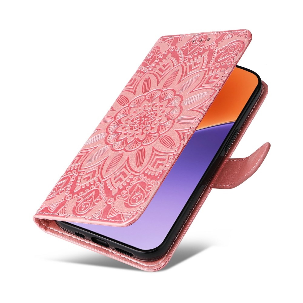 Sunflower knížkové pouzdro na Xiaomi 15 - růžové