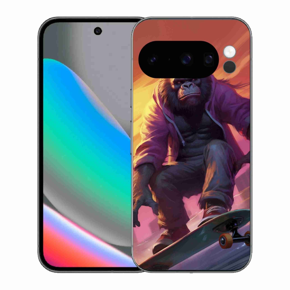 Gelový kryt mmCase na Google Pixel 10 Pro - gorila na skateboardu