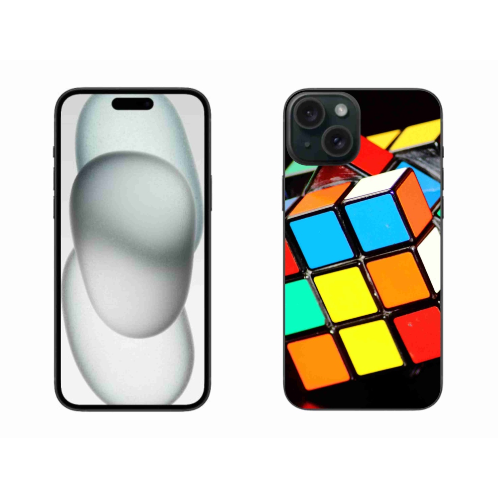 Gelový obal mmCase na iPhone 15 Plus - rubikova kostka