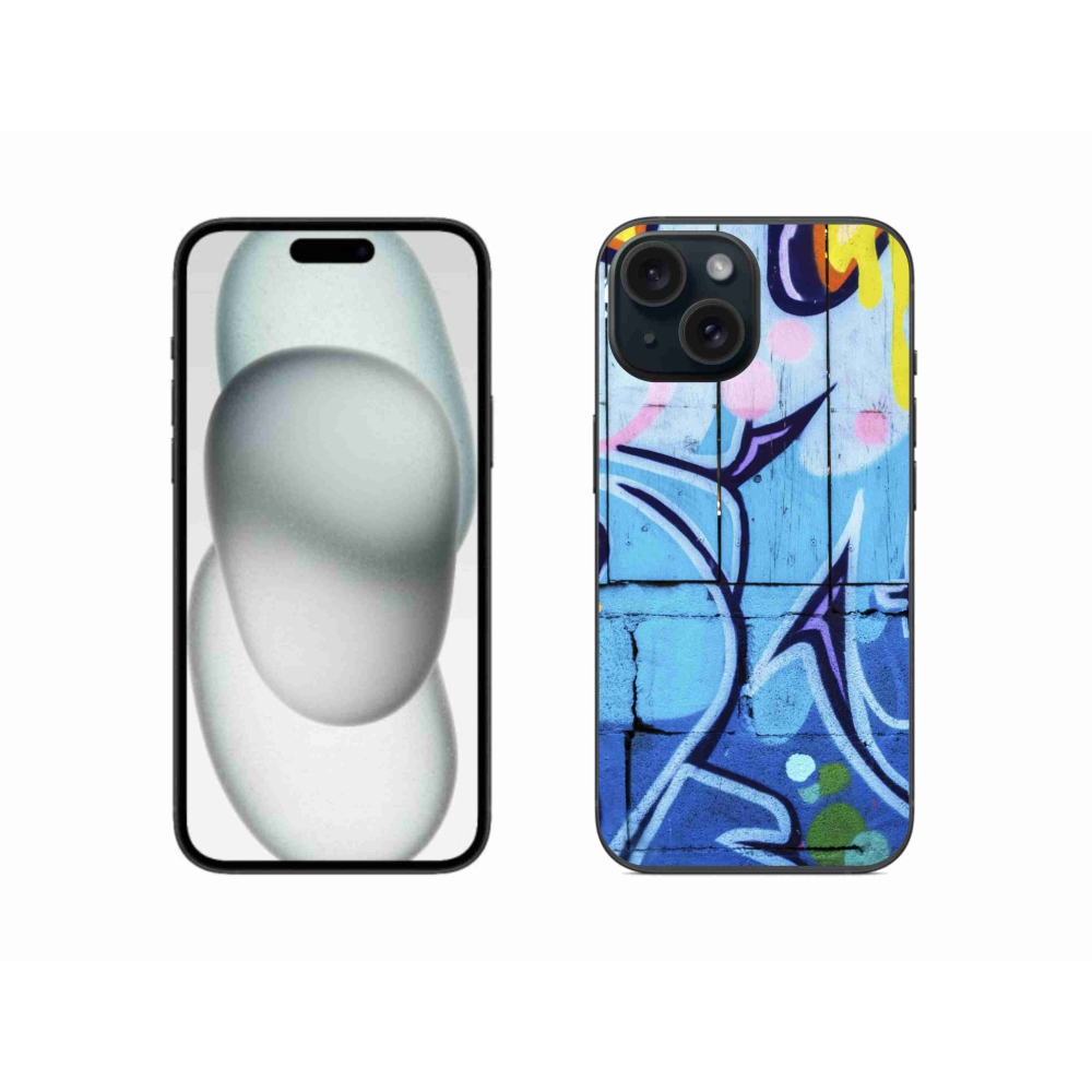 Gelový kryt mmCase na iPhone 15 - graffiti