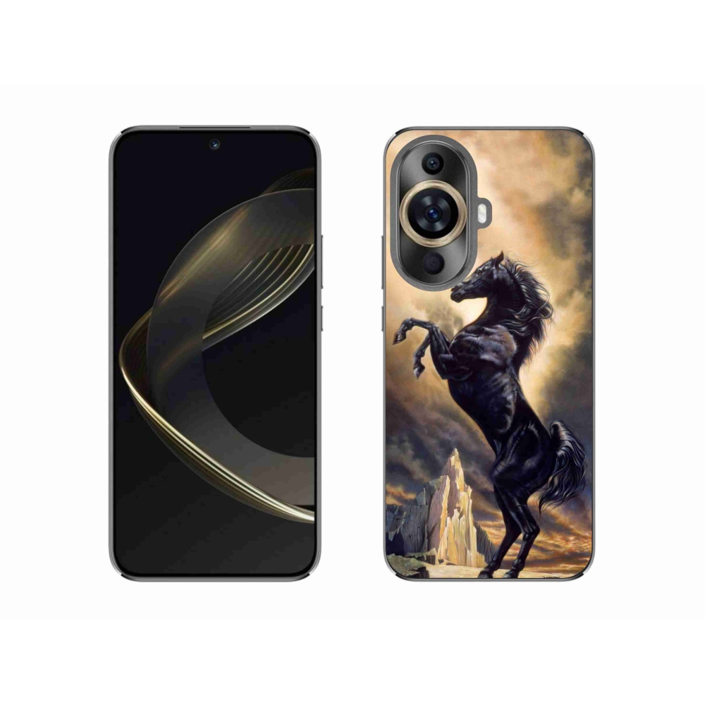 Gelový kryt mmCase na Huawei Nova 11 - černý kreslený kůň