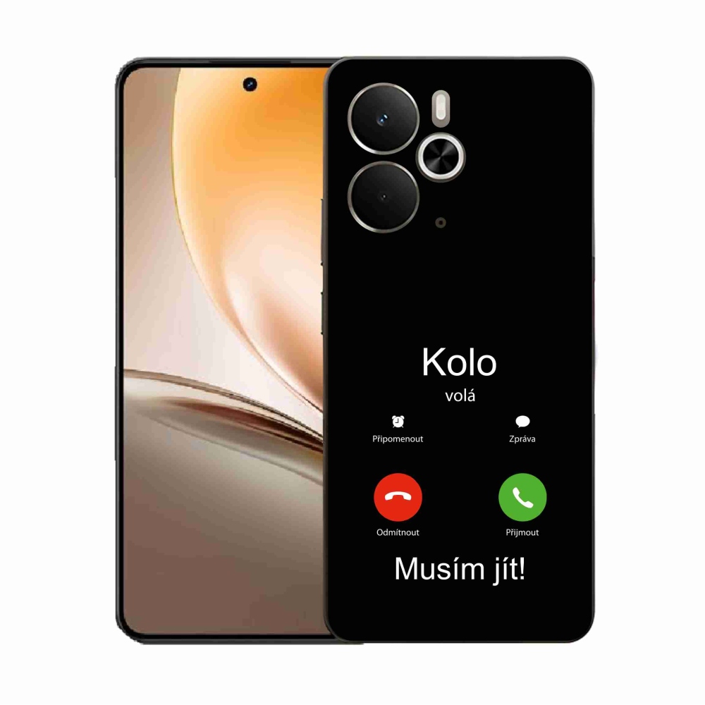 Gelový kryt mmCase na Realme 14 5G - kolo volá černé pozadí