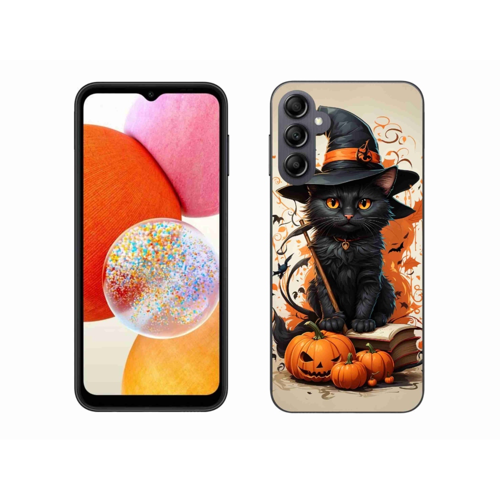 Gelový kryt mmCase na Samsung Galaxy A14 4G/5G - kocour čaroděj