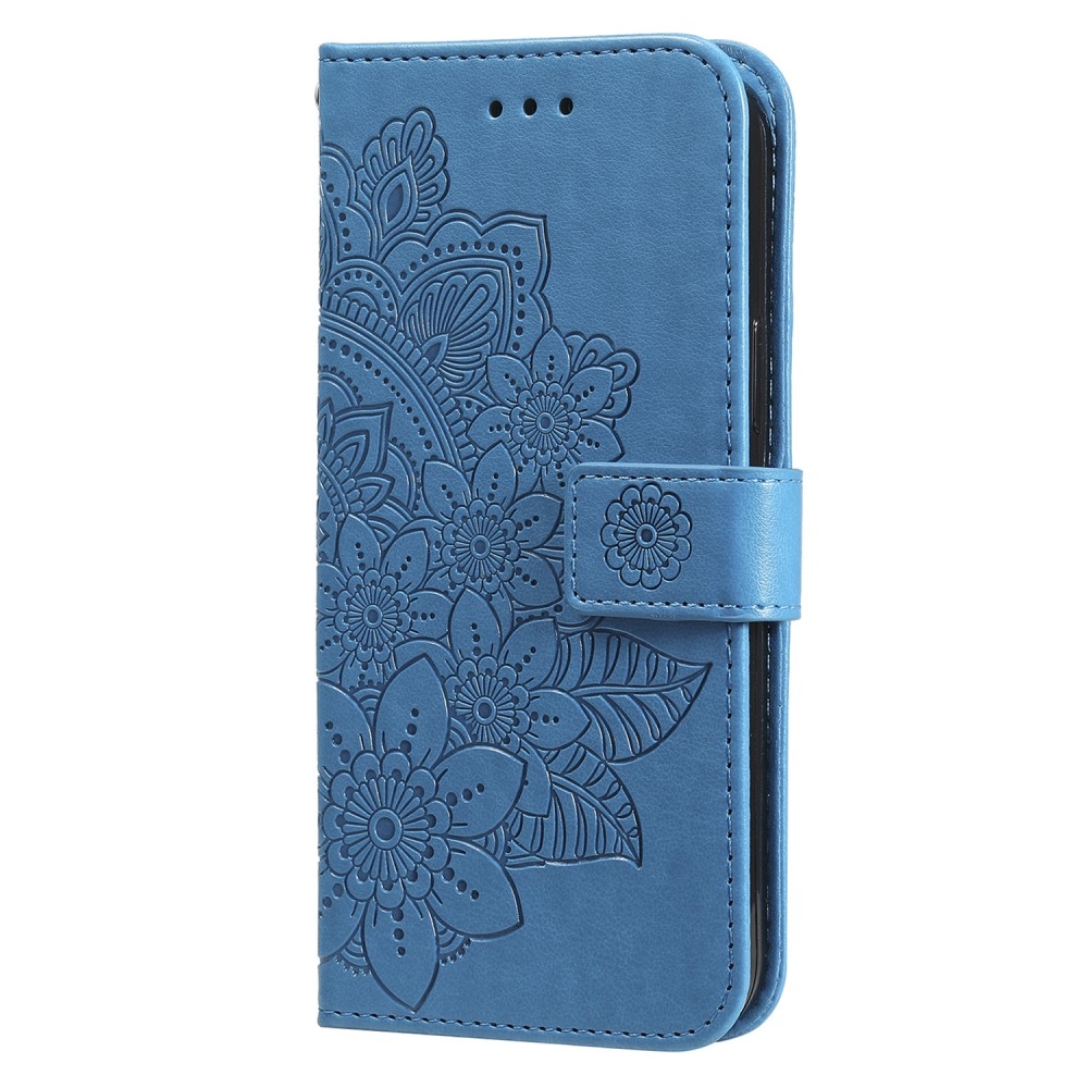Mandala knížkové pouzdro na iPhone 15 Pro - modré