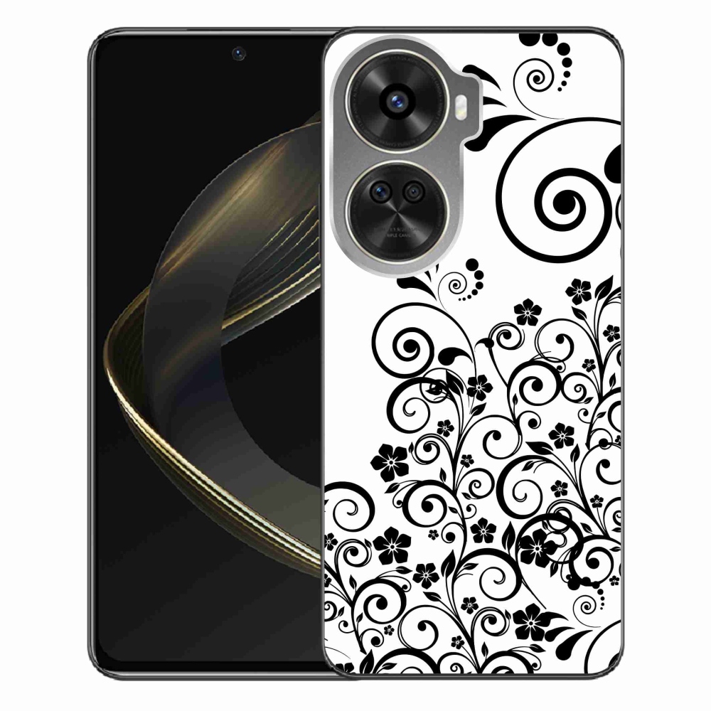 Gelový kryt mmCase na Huawei Nova 12 SE - černobílé květinové vzory