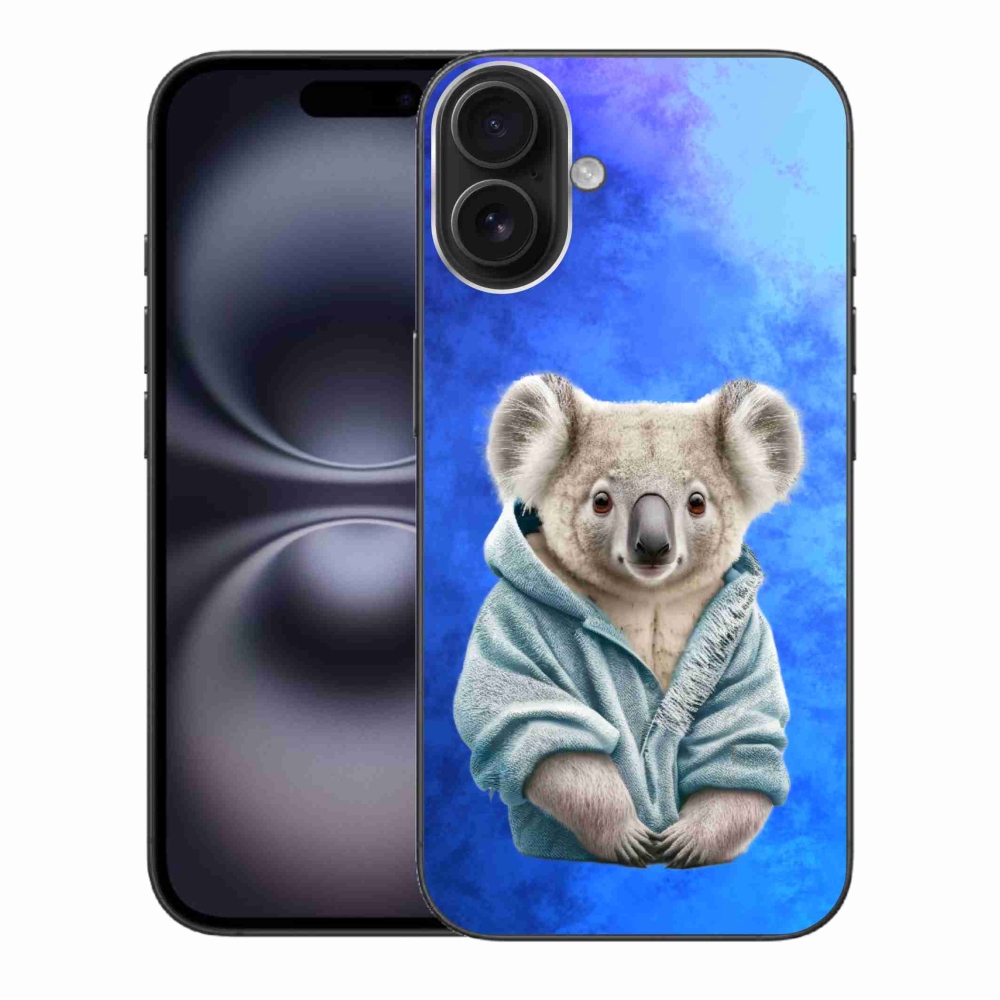 Gelový kryt mmCase na iPhone 16 Plus - koala ve svetru