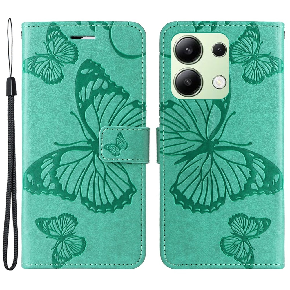 Big Butterfly knížkové pouzdro na Xiaomi Redmi Note 13 - modrozelené