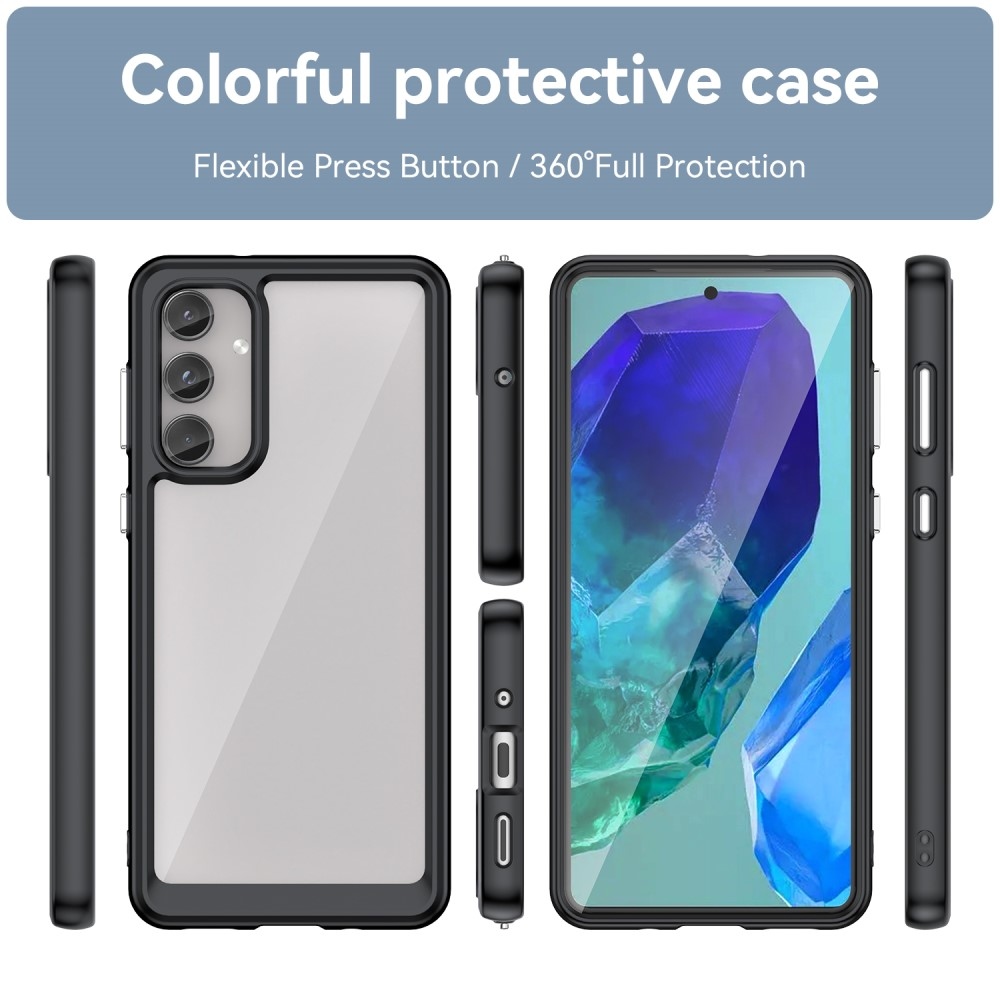 Gelový obal s pevnými zády na Samsung Galaxy M55 5G - černý