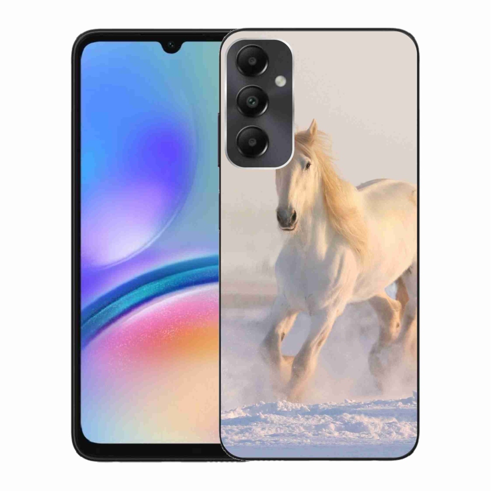 Gelový obal mmCase na Samsung Galaxy A05s - kůň ve sněhu