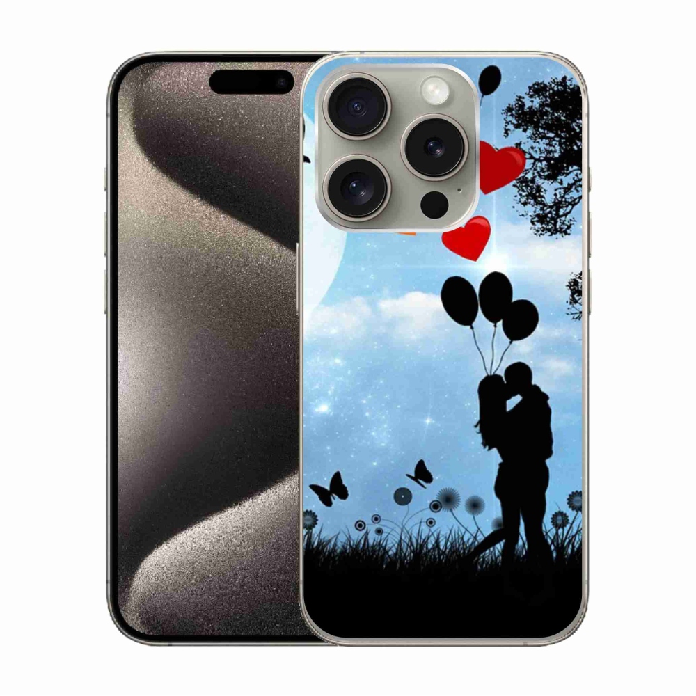 Gelový obal mmCase na iPhone 15 Pro - zamilovaný pár