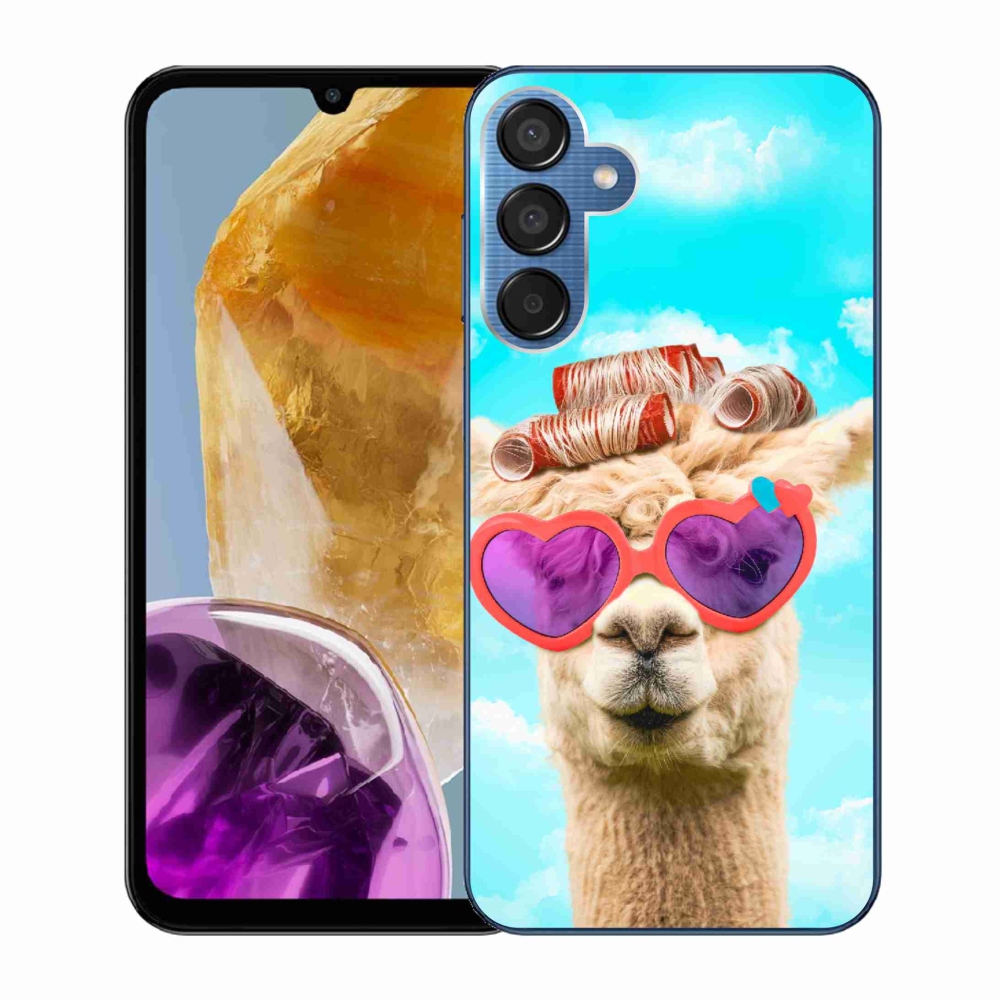 Gelový kryt mmCase na Samsung Galaxy M15 5G - lama s brýlemi