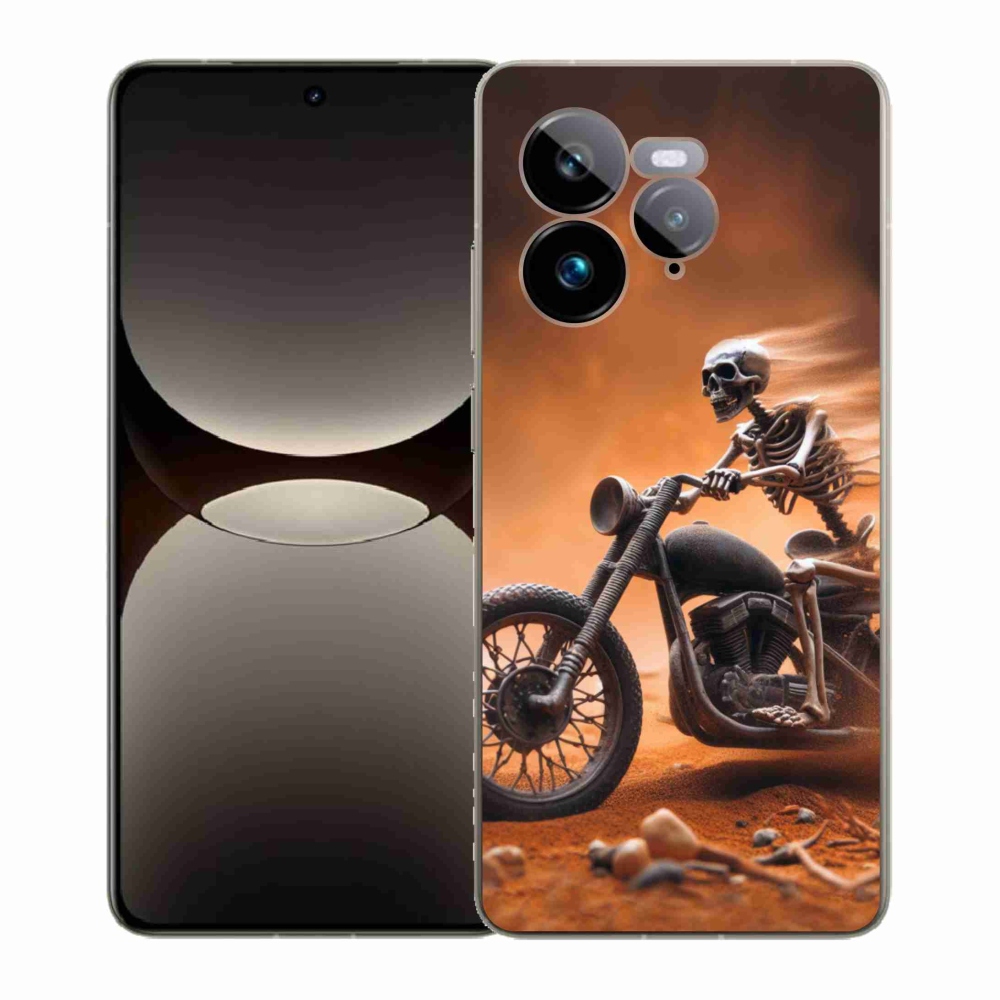 Gelový kryt mmCase na Realme GT 7 Pro 5G - kostra na motorce
