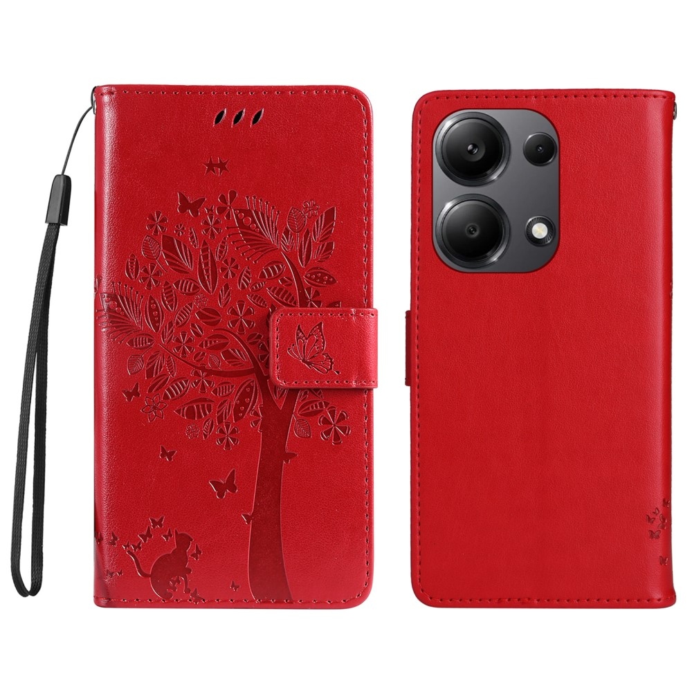Trees knížkové pouzdro na Xiaomi Redmi Note 13 Pro 4G/Poco M6 Pro - červené