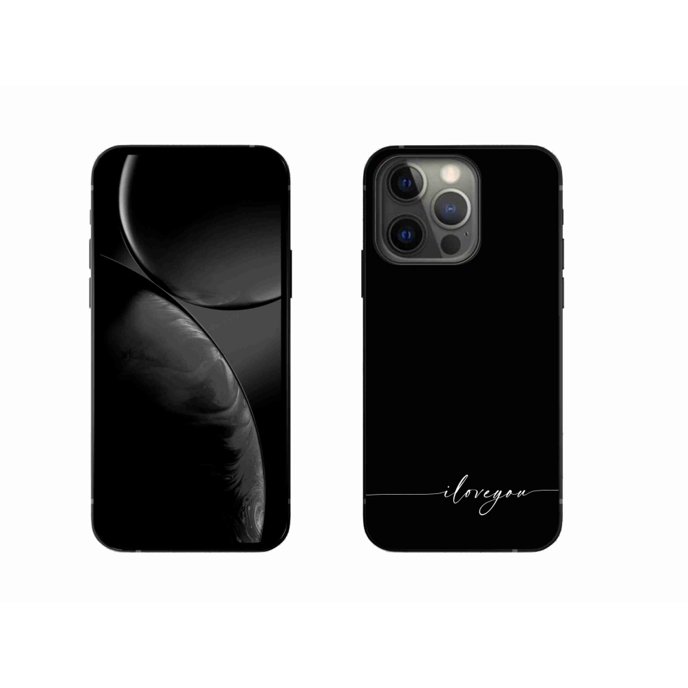 Gelový kryt mmCase na iPhone 13 Pro 6.1 - I love you černé pozadí