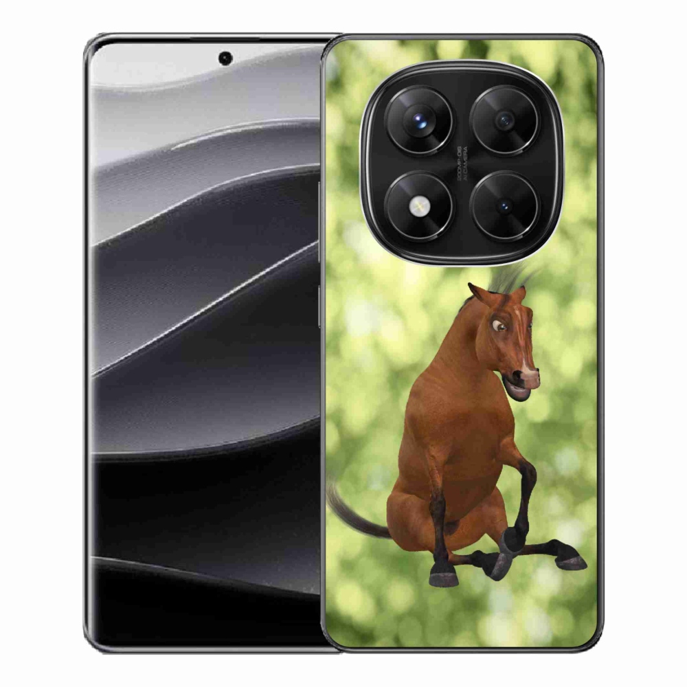 Gelový kryt mmCase na Xiaomi Redmi Note 14 Pro 5G/Poco X7 5G - hnědý kreslený kůň 1