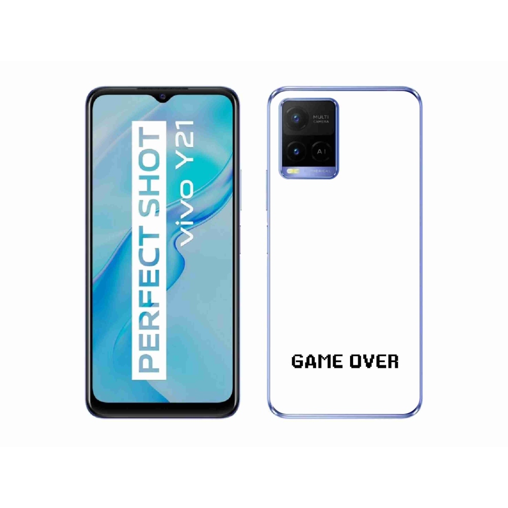 Gelový kryt mmCase na Vivo Y21/Y21s/Y33s - game over bílé pozadí