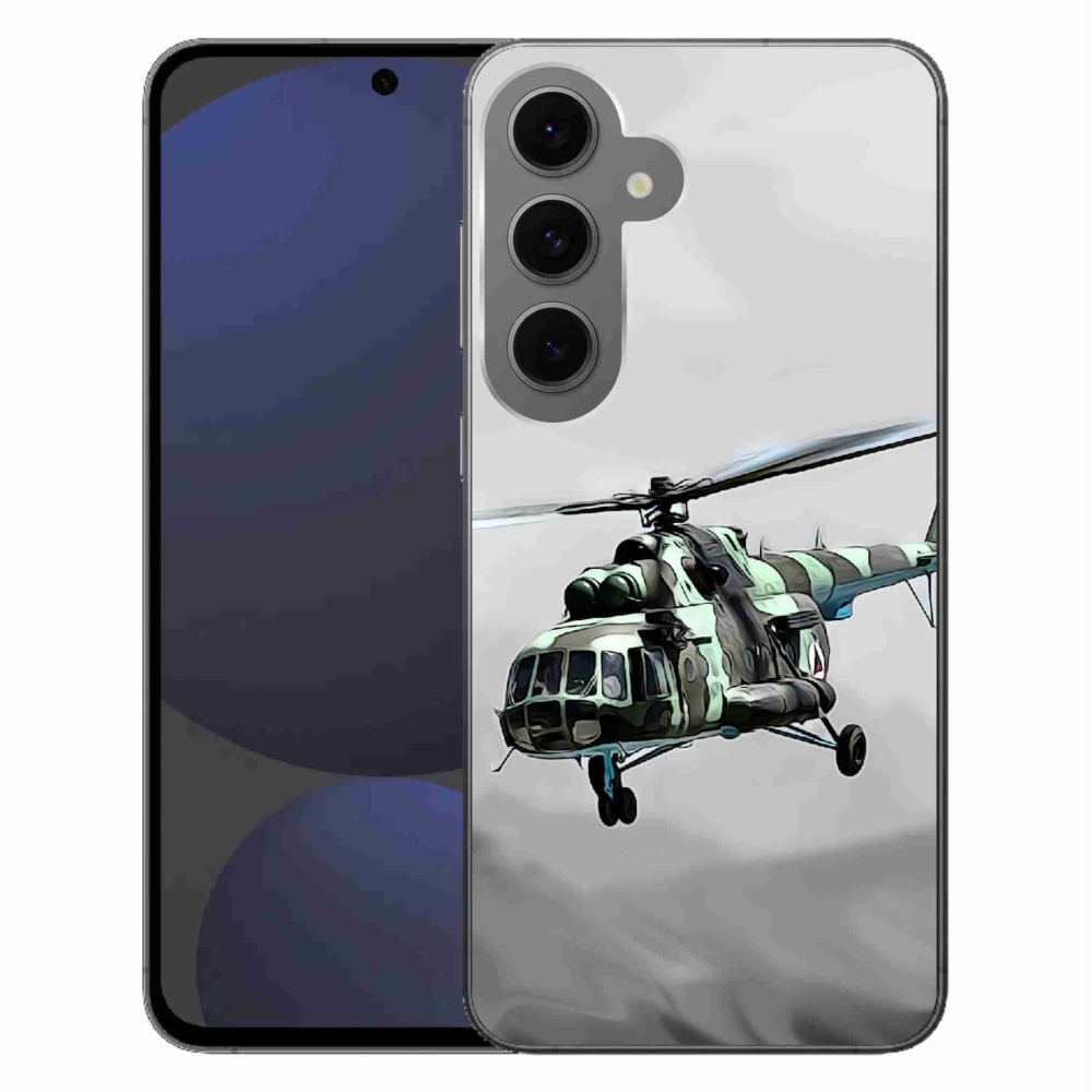 Gelový kryt mmCase na Samsung Galaxy S24 FE - vojenský vrtulník