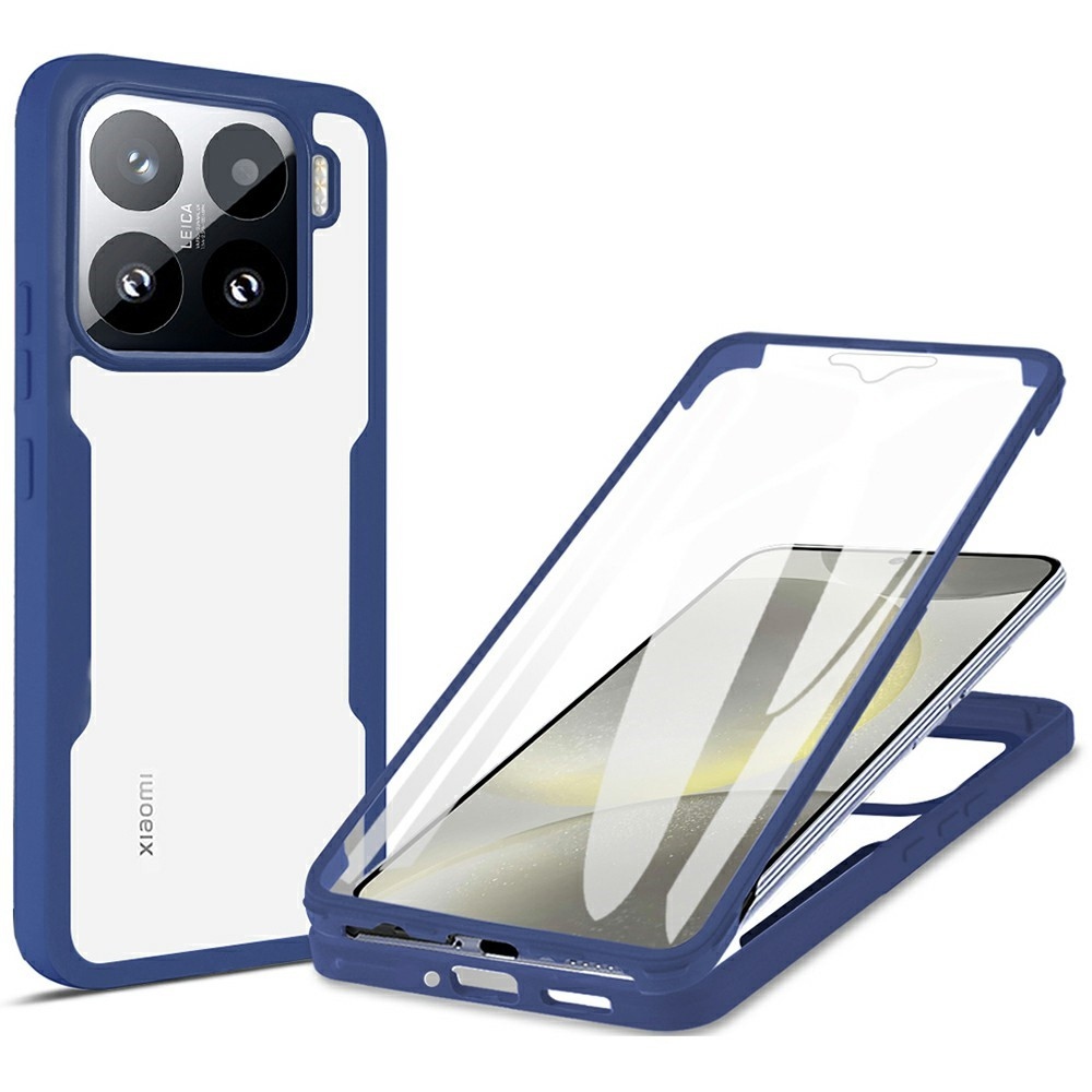Acryl gelový obal s rámečkem pro ochranou displeje na Xiaomi 15 - modrý