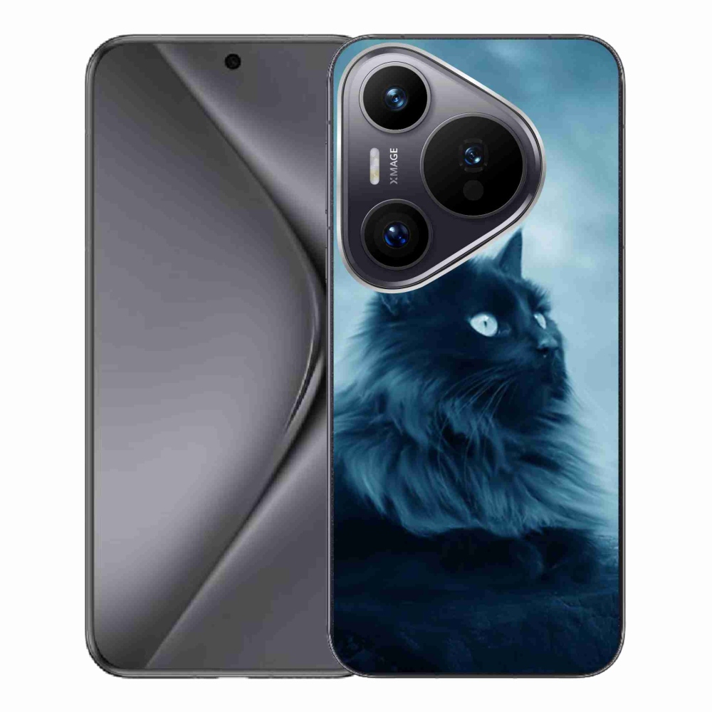 Gelový obal mmCase na Huawei Pura 70 Pro - černá kočka 1