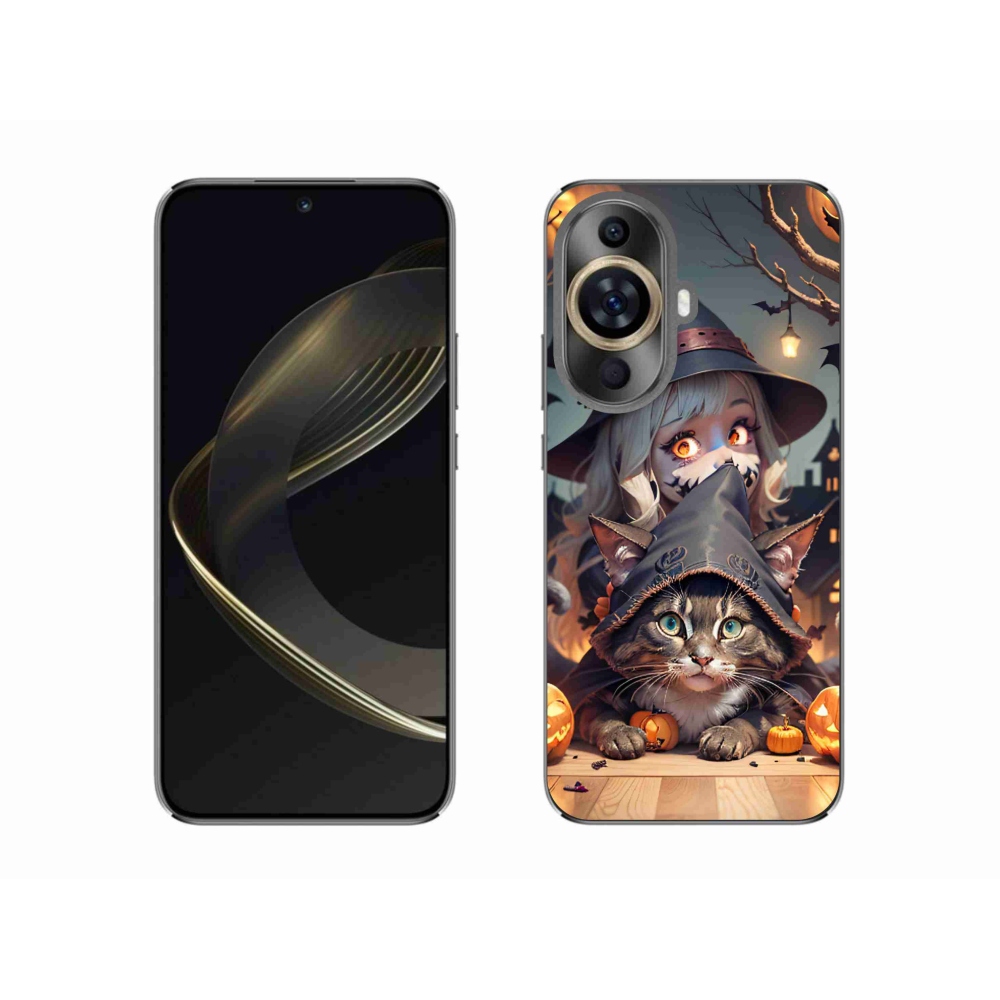 Gelový kryt mmCase na Huawei Nova 11 - čarodějnice s kočkou