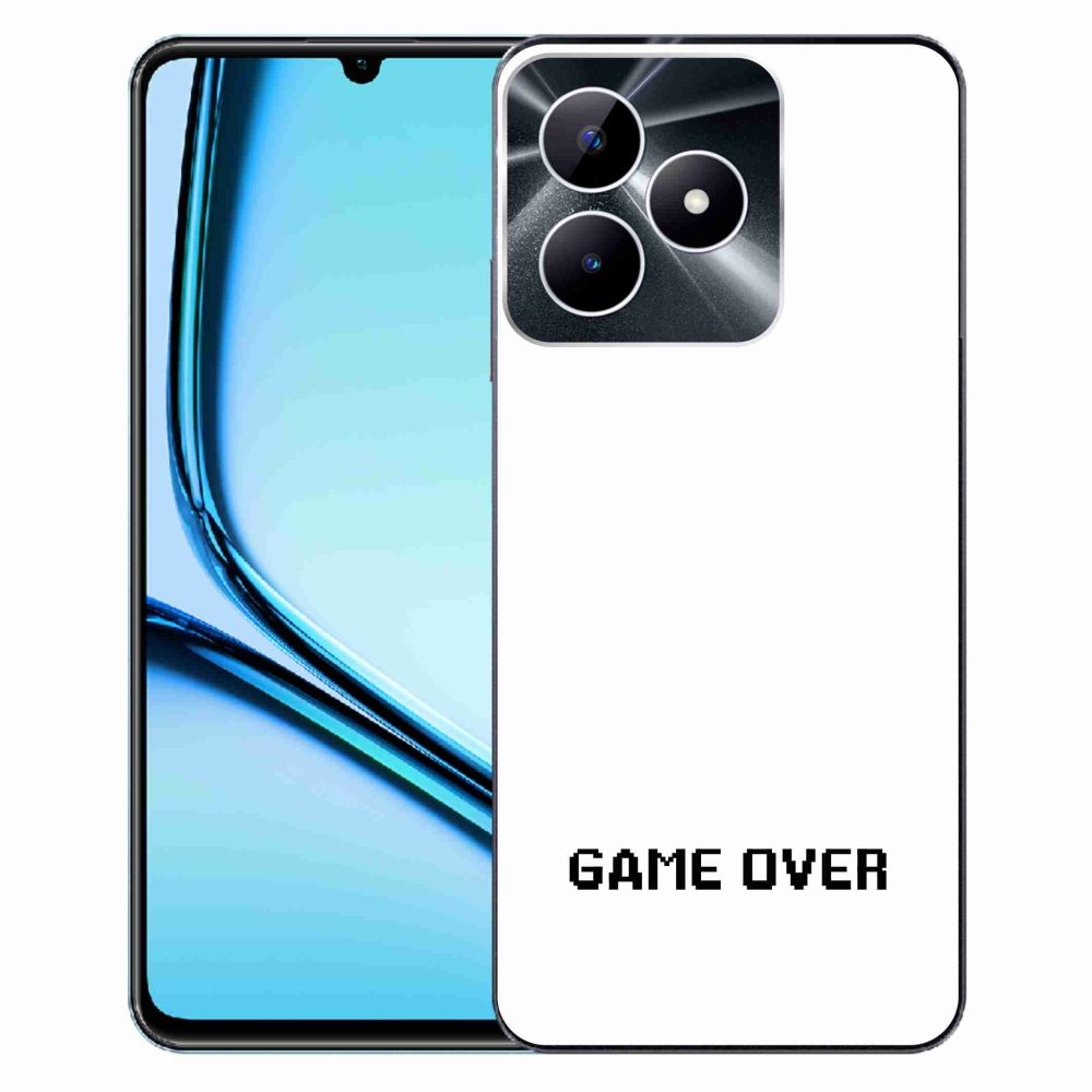 Gelový kryt mmCase na Realme Note 50 - game over bílé pozadí