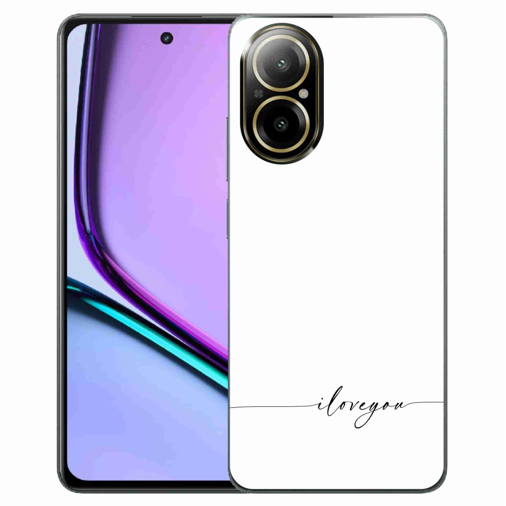 Gelový kryt mmCase na Realme C67 - I love you bílé pozadí