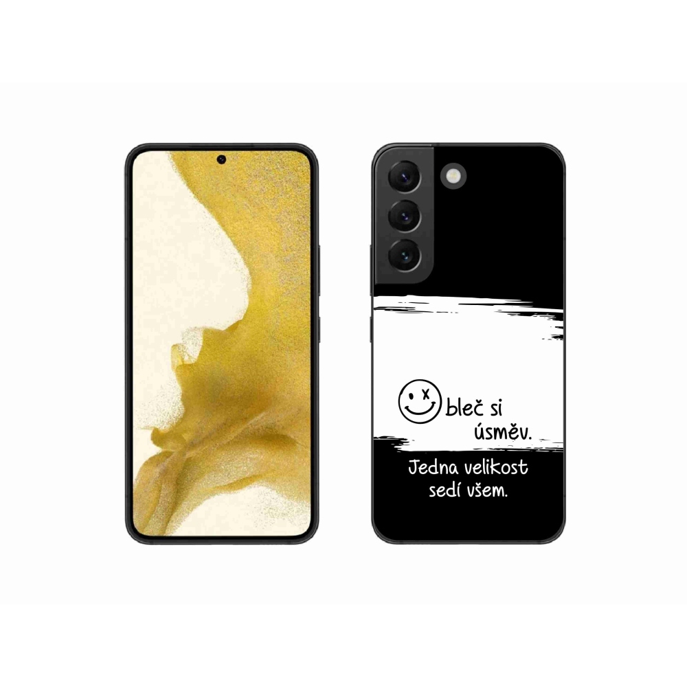 Gelový kryt mmCase na Samsung Galaxy S22 5G - vtipný text 8 bíločerné pozadí