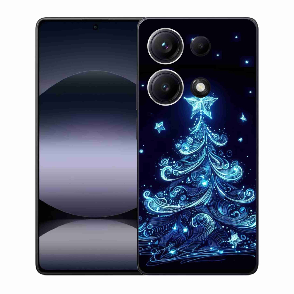 Gelový kryt mmCase na Xiaomi Redmi Note 14S - neonový vánoční stromek 4