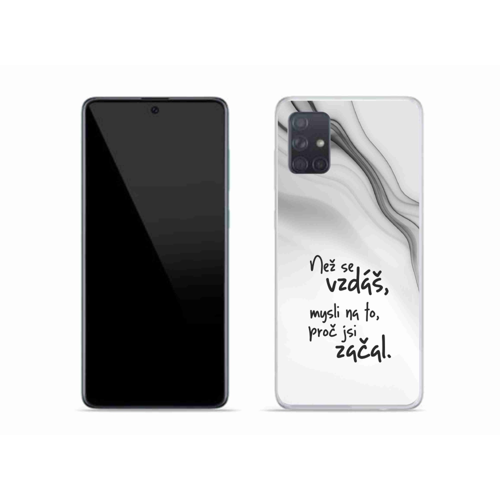 Gelový kryt mmCase na Samsung Galaxy A51 - citát 2 bílé pozadí