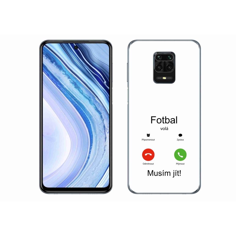 Gelový kryt mmCase na Xiaomi Redmi Note 9 Pro - fotbal volá bílé pozadí