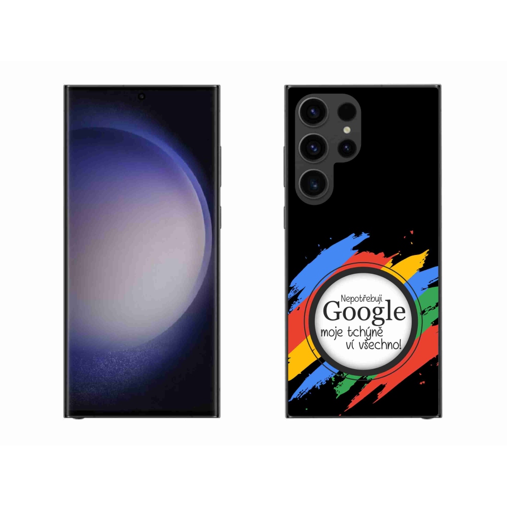 Gelový kryt mmCase na Samsung Galaxy S23 Ultra 5G - tchýně ví všechno černé pozadí