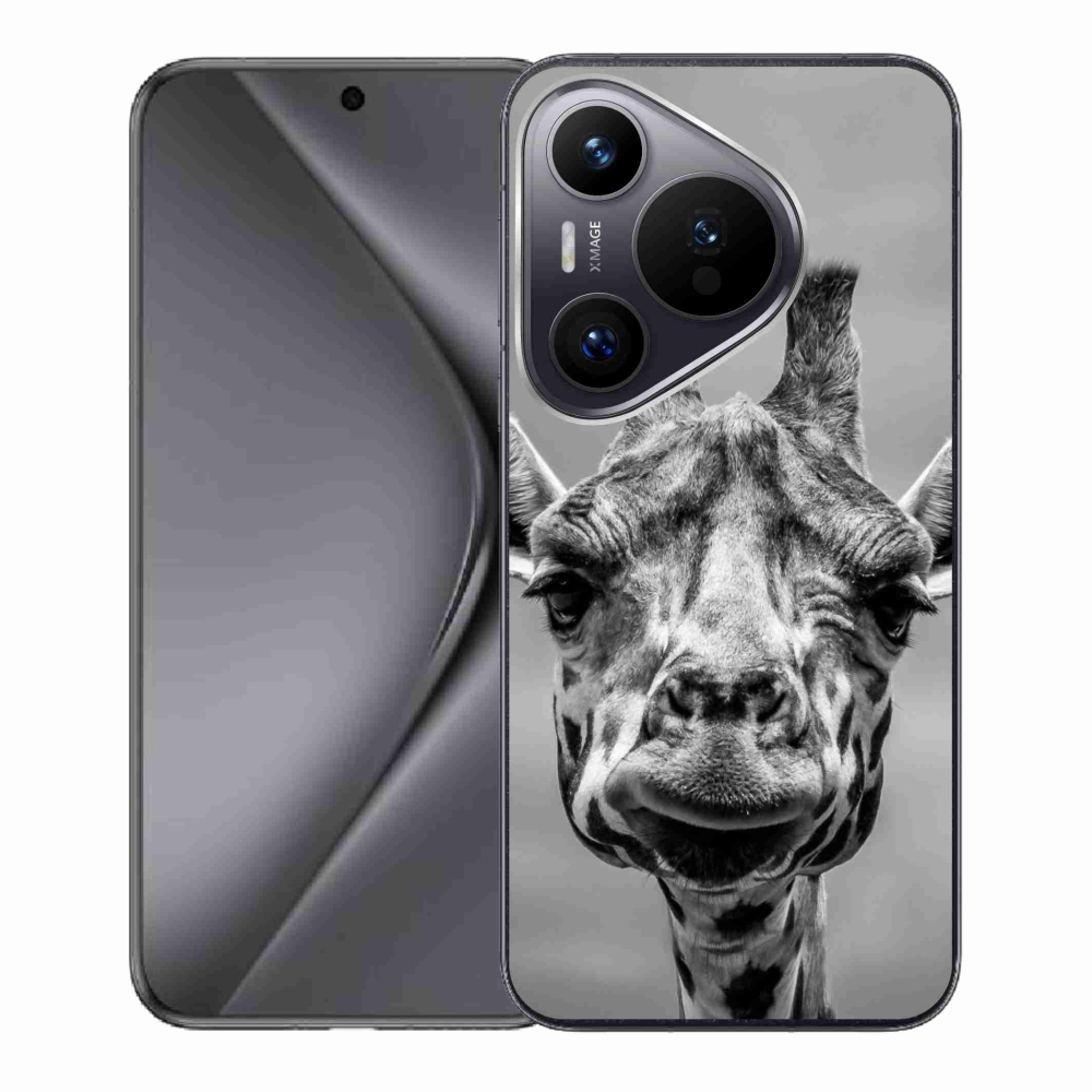 Gelový kryt mmCase na Huawei Pura 70 - černobílá žirafa