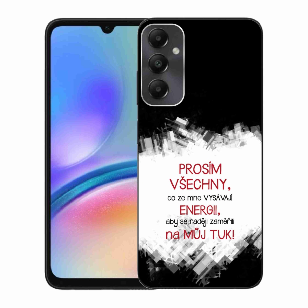Gelový kryt mmCase na Samsung Galaxy A05s - vtipný text 1 červený