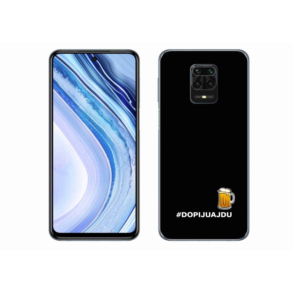 Gelový kryt mmCase na Xiaomi Redmi Note 9S - pivní motiv 1 černé pozadí