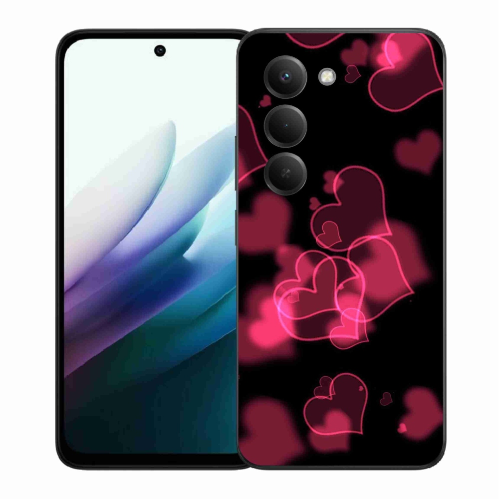 Gelový kryt mmCase na Xiaomi Redmi 15 4G/5G (171mm) - červená srdíčka
