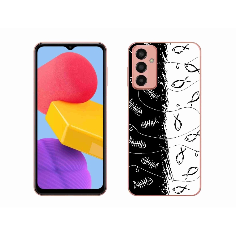 Gelový kryt mmCase na Samsung Galaxy M13 - kostry a rybky