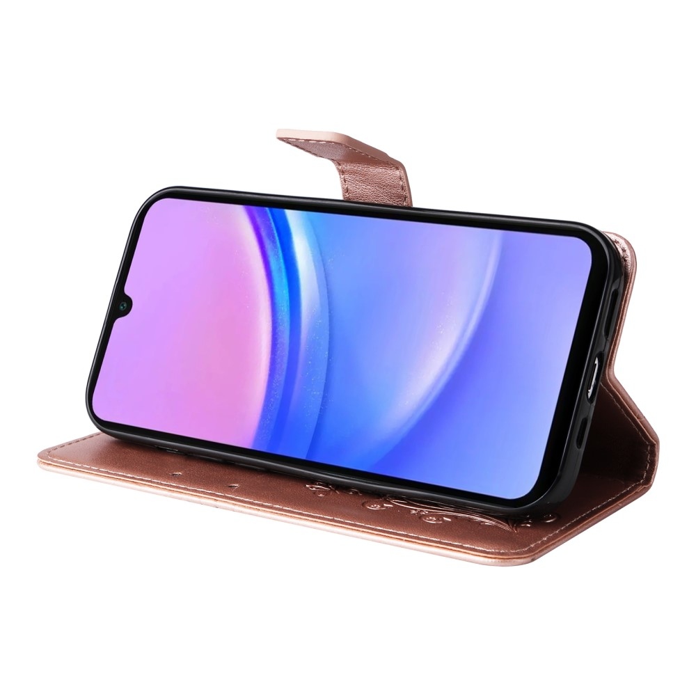 Big Butterfly knížkové pouzdro na Samsung Galaxy A16 4G/5G/A26 5G - růžovozlaté