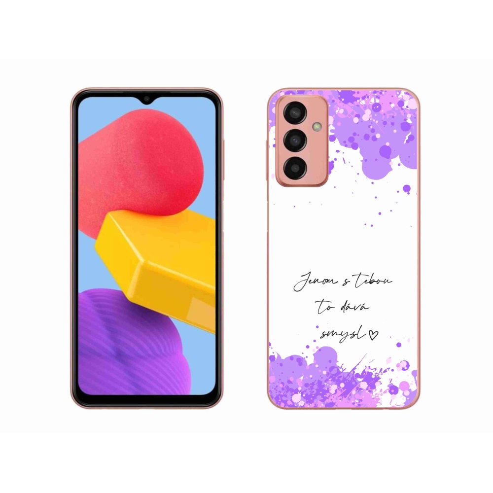 Gelový kryt mmCase na Samsung Galaxy M13 - zamilovaný text bílé pozadí