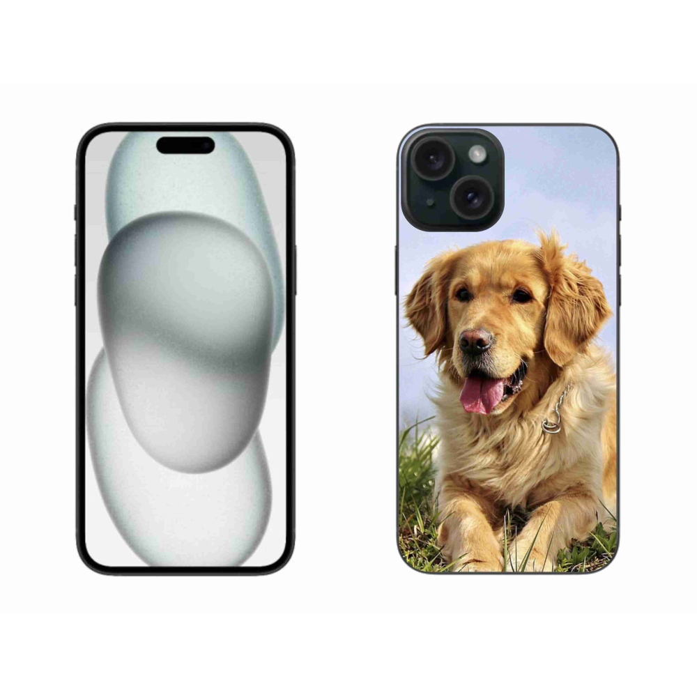 Gelový obal mmCase na iPhone 15 Plus - zlatý retrívr
