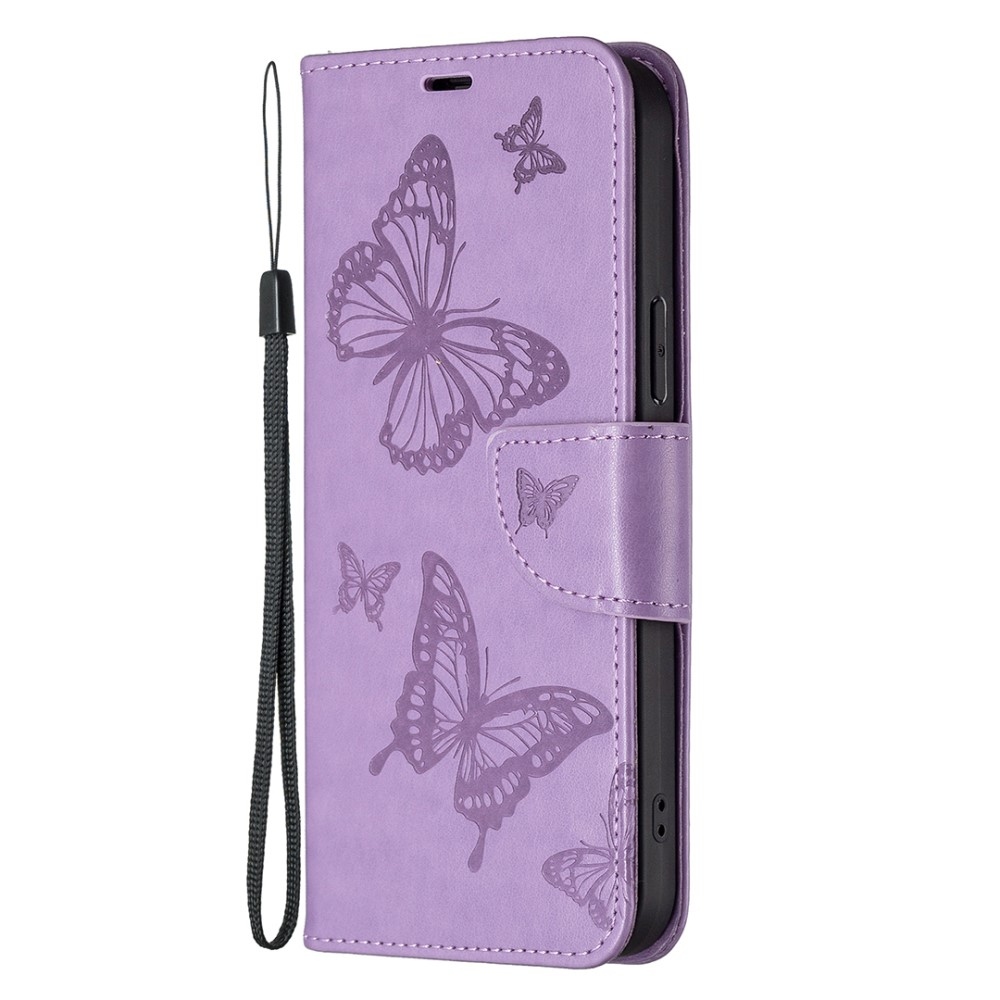 Butterfly knížkové pouzdro na Samsung Galaxy S24 - fialové