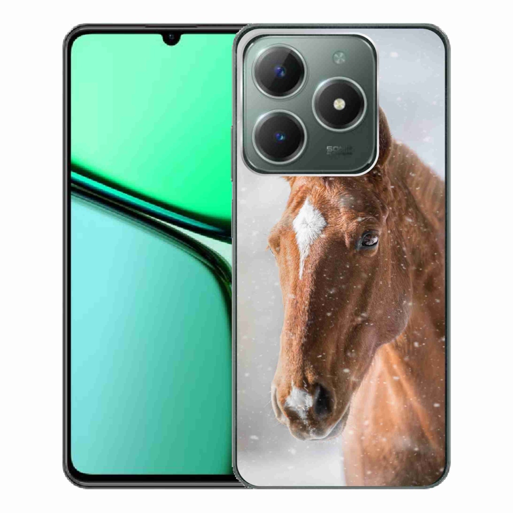 Gelový kryt mmCase na Realme C61 - hnědý kůň 2