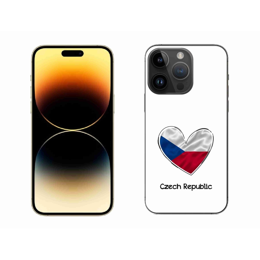 Gelový kryt mmCase na iPhone 14 Pro Max 6.7 - vlajka srdce bílé pozadí