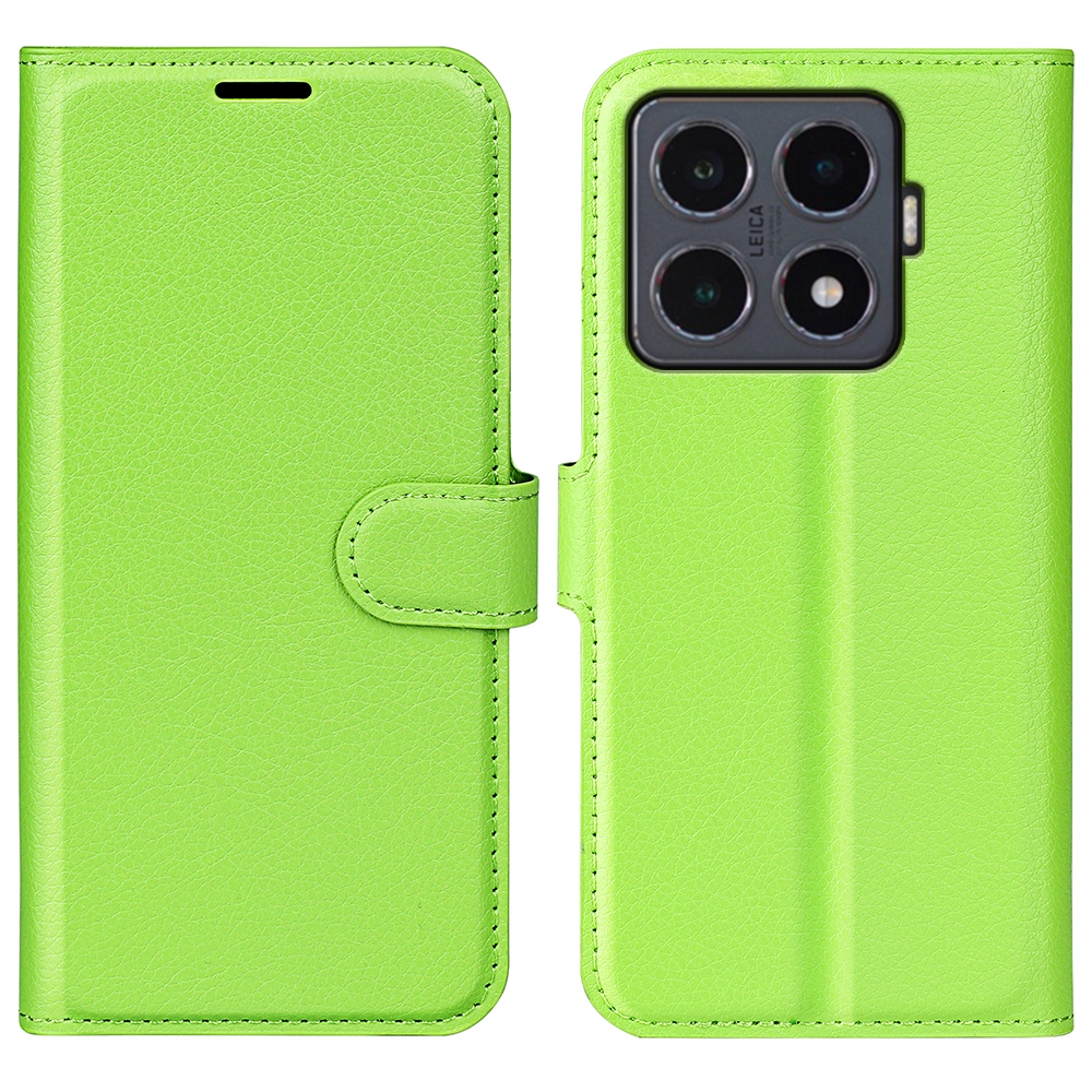 Litchi knížkové pouzdro na Xiaomi 15T Pro - zelené