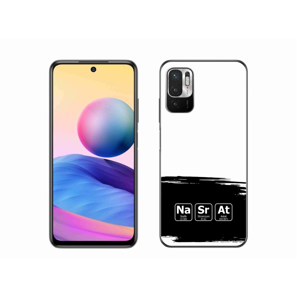 Gelový kryt mmCase na Xiaomi Poco M3 Pro/5G - chemické prvky černobílé pozadí