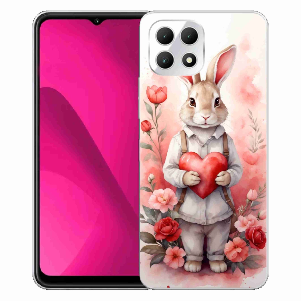 Gelový kryt mmCase na T-Mobile T Phone 2 - zajíc se srdíčkem