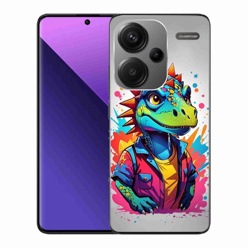 Gelový kryt mmCase na Xiaomi Redmi Note 13 Pro+ 5G - barevný dinosaurus