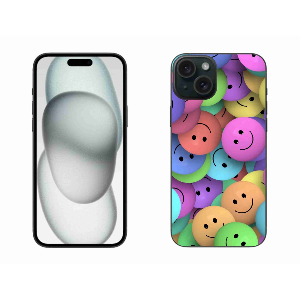 Gelový kryt mmCase na iPhone 15 Plus - barevní smajlíci