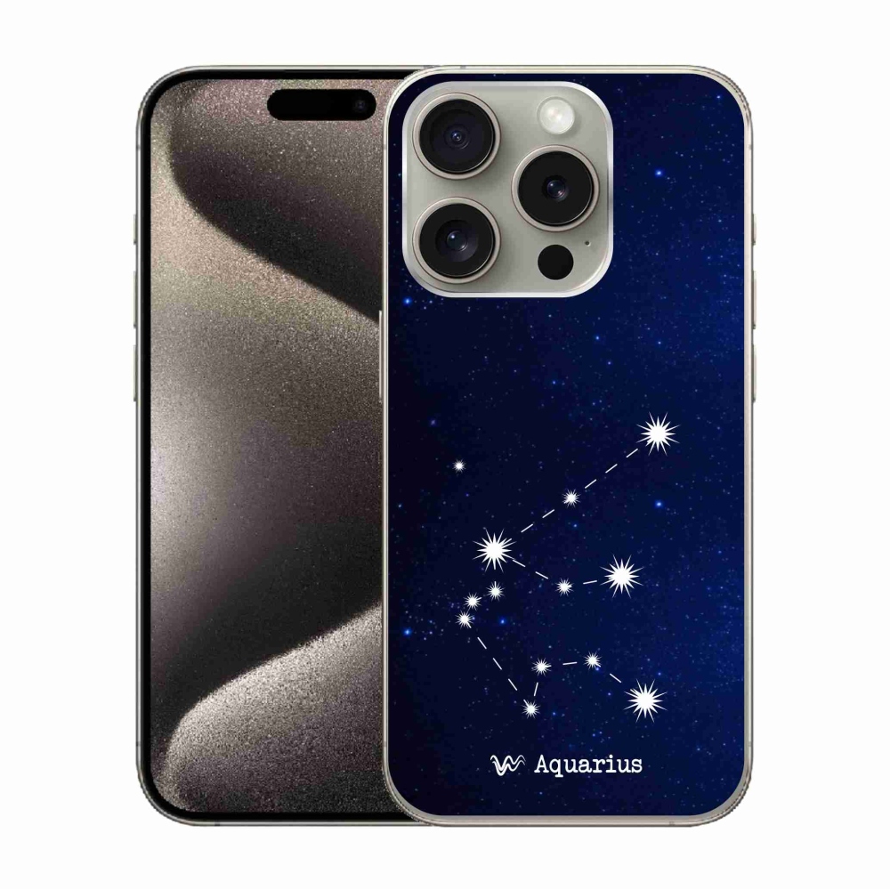 Gelový kryt mmCase na iPhone 15 Pro - souhvězdí Vodnáře